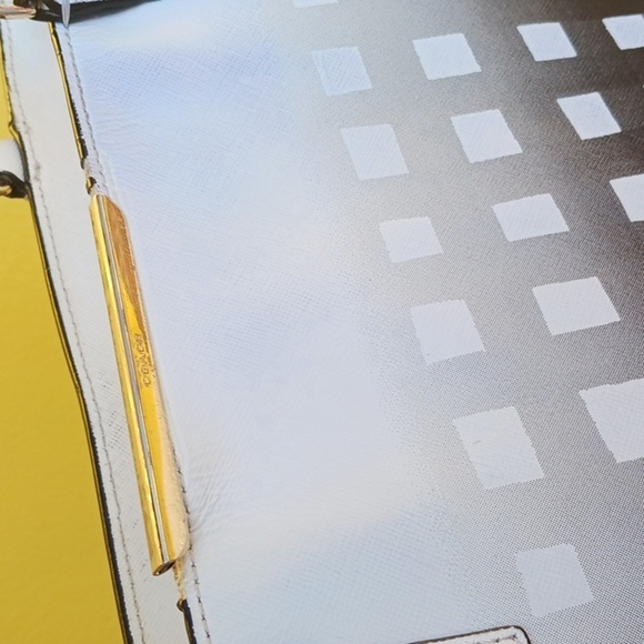 COACH Madison Gingham Black and White Jet Set Tote Bag Handbag with mini Wallet - Picture 5 of 9